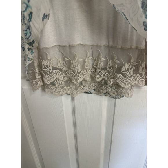 Via Signoria Silk Lace Floral Sleeveless Top Size Small Italy Fairycore Boho Y2K - Picture 5 of 6